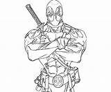 Deadpool Superheroes sketch template
