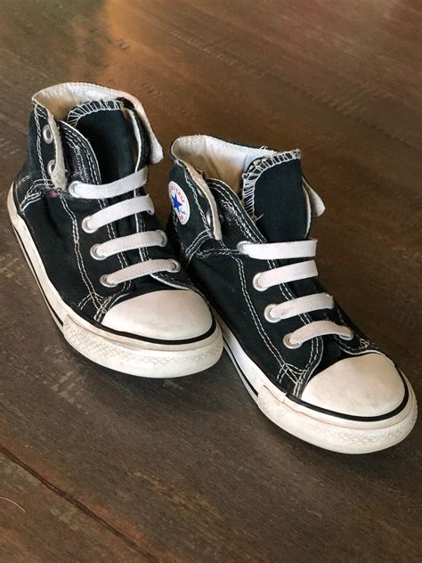 Black Converse Velcro High Tops Sneakers