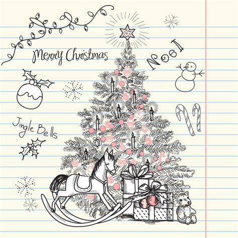 christmas doodles royalty  stock image storyblocks