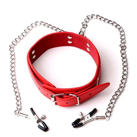 Neck Collar Nipple Clamps Bdsm Bondage Slave Restraints Erotic Fetish