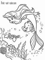 Mermaid Coloring Pages Ariel Little Color Princess Print Drawing Cartoon Disney Sofia Book Flounder Sheet Bubakids Girls Adult Sheets Choose sketch template