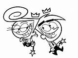 Cosmo Wanda Fairly Oddparents Magiques Parrains Colouring Timmy sketch template