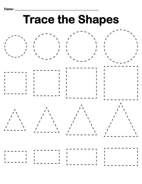 printable tracing shapes worksheets  printable word searches