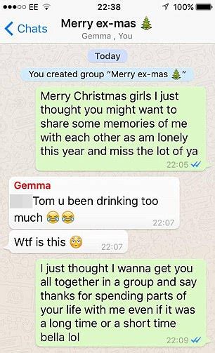man puts ex girlfriends in whatsapp group chat to send festive