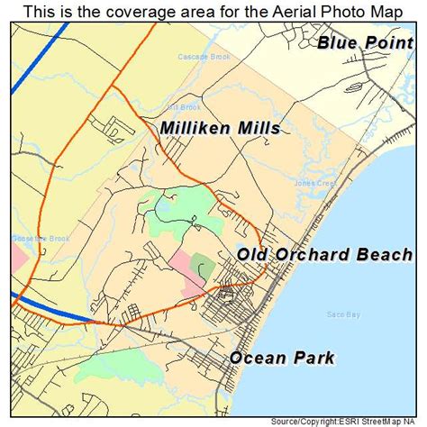 aerial photography map   orchard beach  maine