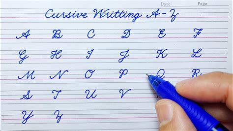 write english capital letters cursive writing    cursive