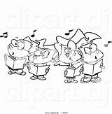 Choir Singing Cartoon Coloring Kids Outline Vector Clipart Ron Leishman sketch template