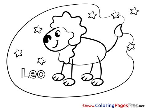 leo colouring sheet  happy birthday