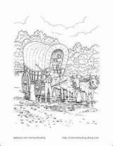 Trail Wagon Coloriages Printable Lds Paysans Colorier Homeschooling sketch template