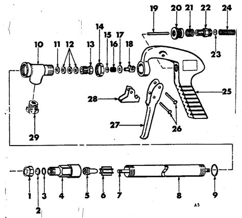 spraying systems  gunjet sears spray spraying system spray gun parts model al sears