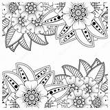 Floreale Mehndi sketch template