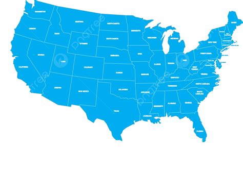 mapa de estados unidos con nombres de estado en silueta gris sobre