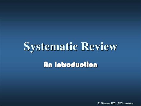 systematic review powerpoint    id