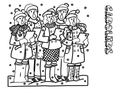 carolers coloring pages  christmas carol coloring pages