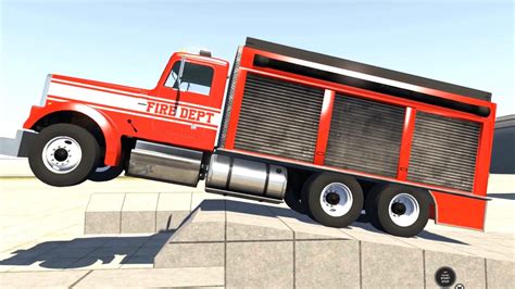 beamng drive fire truck suspension test youtube