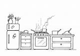 Kitchen Coloring Pages sketch template