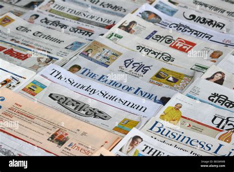 stack  indias daily newspapers stock photo alamy