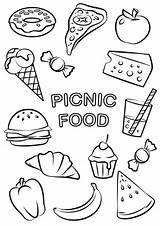 Picnic Coloring Food Pages Printable Categories sketch template