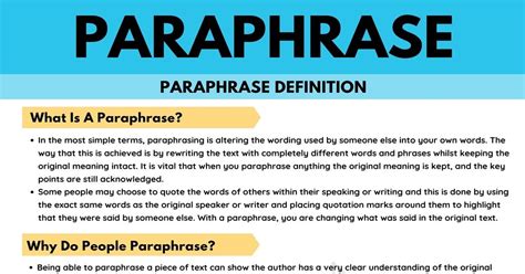 paraphrase definition   examples  paraphrasing  english
