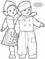 Dutch Dolls Twin Coloring sketch template