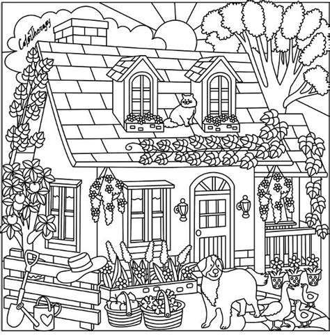 cottage coloring pages  getcoloringscom  printable colorings