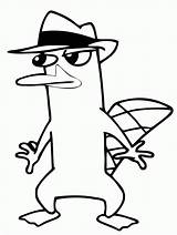 Perry Platypus Coloring Pages Agent Drawing Ferb Kids Phineas Sneaking Printable Around Colouring Disney Popular Gif Games sketch template