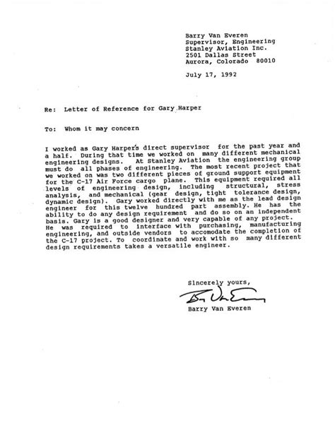 recommendation letter stanley aviation