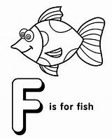 Letter Fish Coloring English Preschoolers Printable sketch template