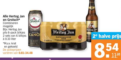 alle hertog jan en grolsch aanbieding bij albert heijn