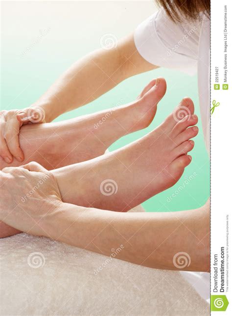 Close Up Of Woman Having Ankle Massage Stock Image Image Of Holistic