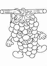 Coloring Pages Grapes Vegetables Fruits Acorn Strawberry Template Grape sketch template