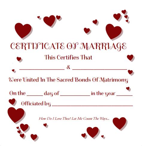 blank marriage certificate template   template