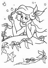 Coloring Mermaid Little Pages Disney Princess Print Classic sketch template