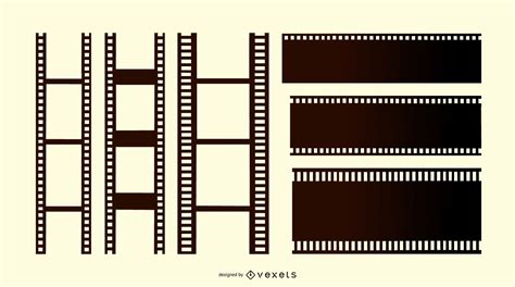 film strip design set vector