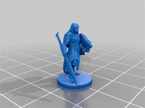 lizardfolk fighter miniature  velrock thingiverse female knight  printer models