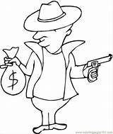 Voleur Ladrones Pistole Soldi Pistolas Stampare Pratique Dinheiro Popular Thieves sketch template
