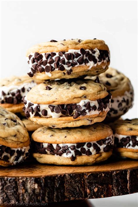 cookie ice cream sandwiches   chipwich sallys baking addiction