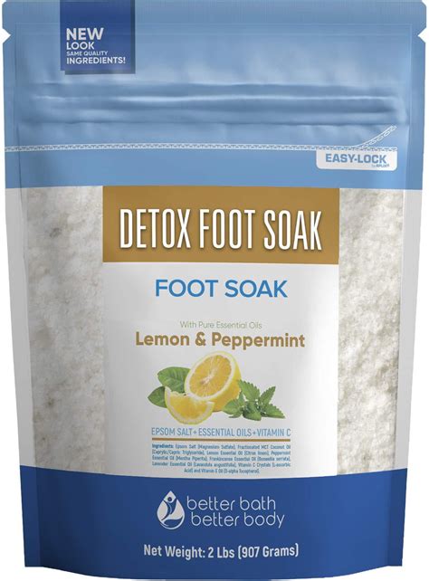 detox foot soak  ounces epsom salt  natural lemon peppermint