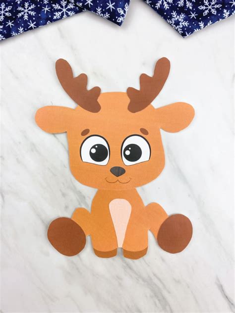 printable reindeer craft   fun  easy activity  young