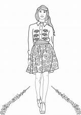 Coloring Fashion Pages Adults Show Adult Printable Color Print Girls Popshopamerica Creative Fall Dress Books Results Choose Board Neo Mermaid sketch template