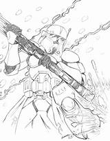 Bacara Clone Trooper sketch template