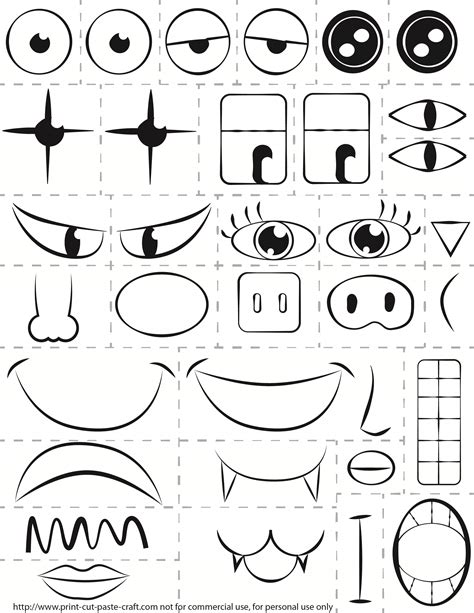 images  funny face parts printable printable funny faces