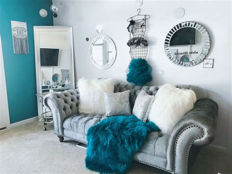 gray  teal living room decor house designs ideas