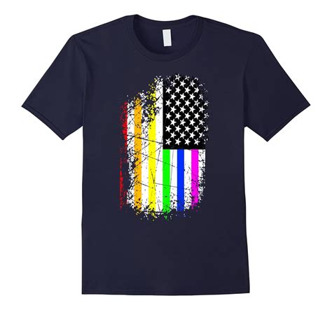 Gay Pride Flag T Shirt Rainbow American Flag Shirt Anz Anztshirt
