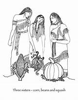 Three Native Sisters Corn Squash Wampanoag Navajo Nations Indigenous Iroquois Magus Memories Indien Colorier Google sketch template