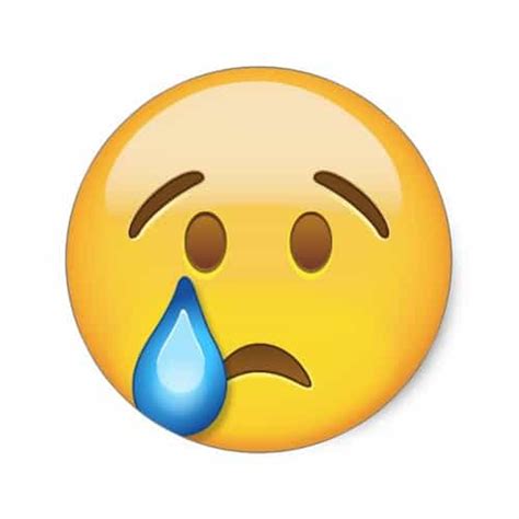 Crying Face Emoji Classic Round Sticker Emojiprints
