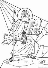 Moses Coloring4free Commandments sketch template