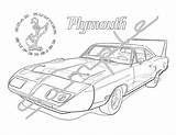 Plymouth Superbird Roadrunner Coloring 1970 Adult Printable sketch template