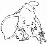 Dumbo Coloring Pages Elephant Disney Mouse Colouring Print Timothy Popular sketch template