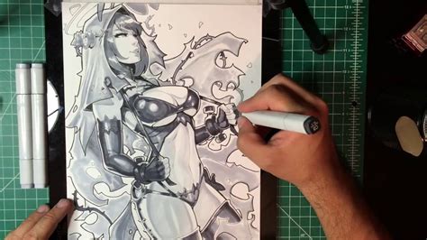 Copicmarkers Pin Up Rendering In Grey Scale Secrets